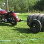 Wood barrel Motorcycle Trailer