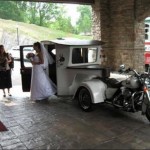 wedding day motorcycle trailer