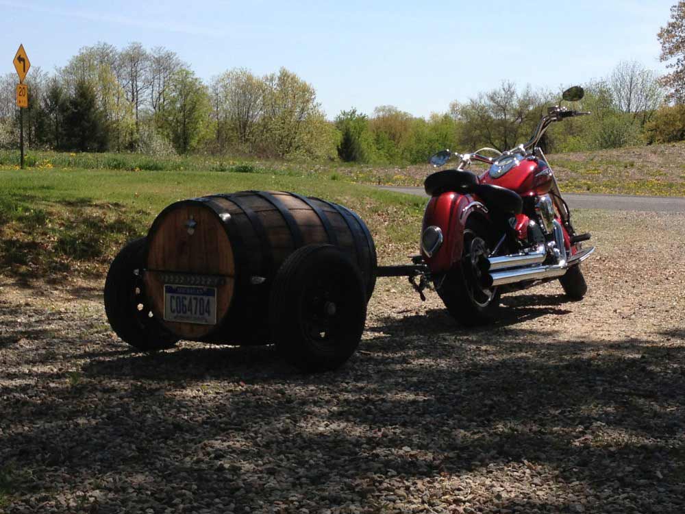 Wood Barrel Motorcycle Trailers
